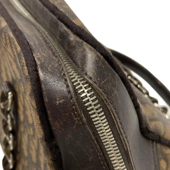 Auth DIOR/ChristianDior Romantique CPF44865 Dark Brown Brown PVC Leather Velour - Picture 14 of 16